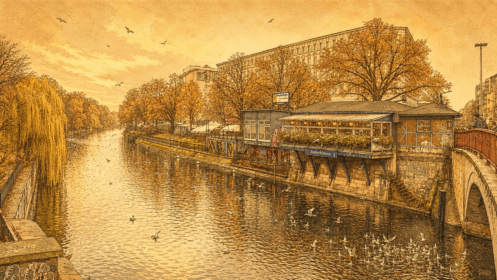 Illustration des Maybachufers am Landwehrkanal